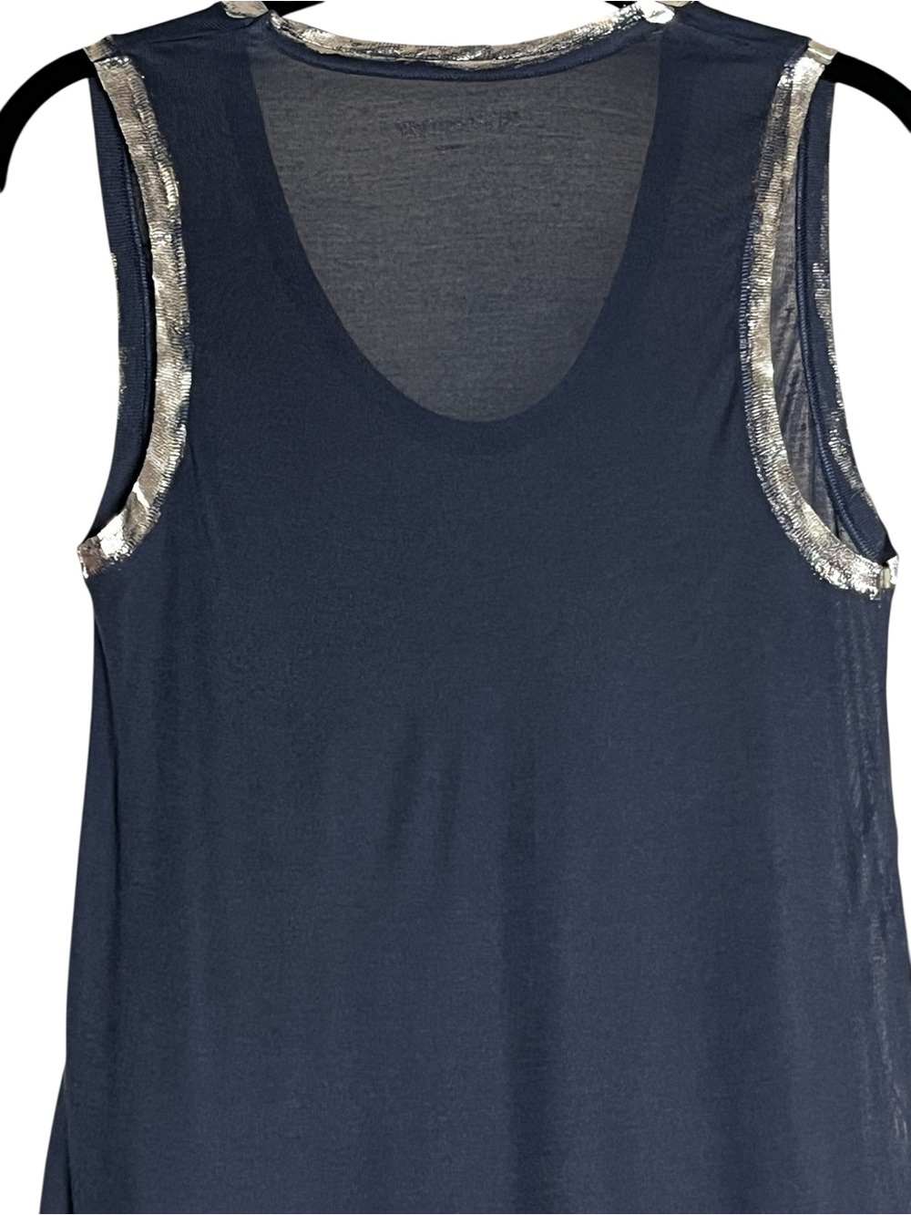 Zadig & Voltaire Tam Foil Navy Lightweight Tank Top Small NWOT - Picture 5 of 7